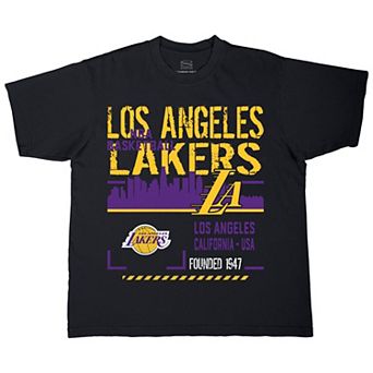 Unisex Stadium Essentials Black Los Angeles Lakers Hideout Boxy T-Shirt