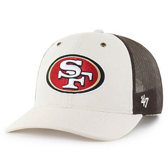 Men's Carhartt x '47 Natural/Brown San Francisco 49ers Undyed Trucker Adjustable Hat