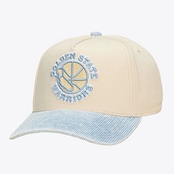 Unisex Mitchell & Ness Cream/Light Blue Golden State Warriors Faded Pro Snapback Hat