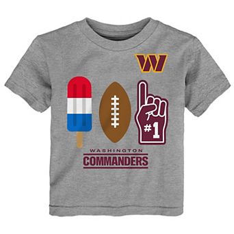 Toddler Heather Gray Washington Commanders Americana Pop T-Shirt