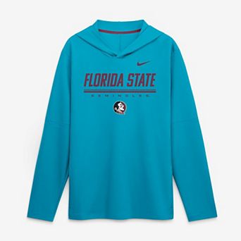 Men's Nike Turquoise Florida State Seminoles 2026 Sideline Lightweight Long Sleeve Hooded Dri-FIT Top