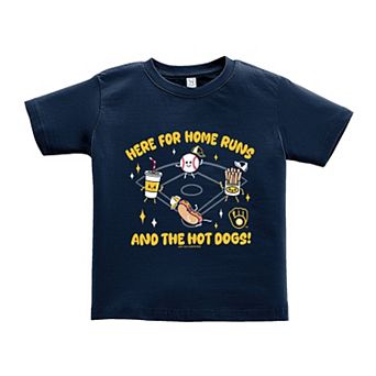 Toddler Soft as a Grape Navy Milwaukee Brewers Snack T-Shirt