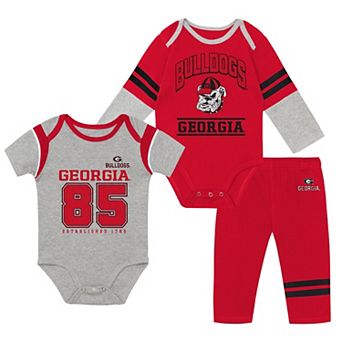 Infant Outerstuff Georgia Bulldogs Double Up Three-Piece Bodysuits & Pants Set