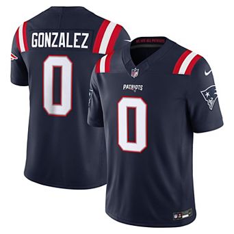 Men's Nike Christian Gonzalez Navy New England Patriots Team Vapor F.U.S.E. Stitched Limited Jersey