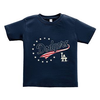 Toddler Soft as a Grape Navy Los Angeles Dodgers Americana T-Shirt