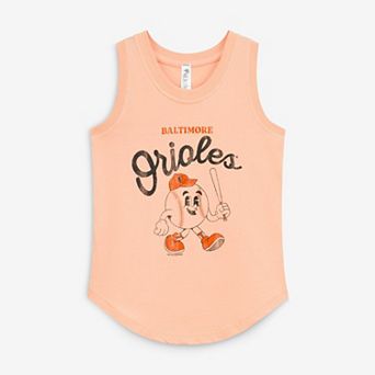 Youth Soft as a Grape Orange Baltimore Orioles Game Day Tank Top