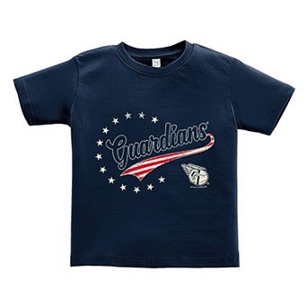 Toddler Soft as a Grape Navy Cleveland Guardians Americana T-Shirt