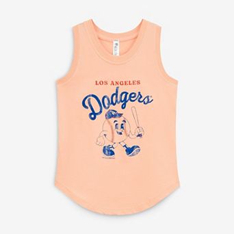 Youth Soft as a Grape Orange Los Angeles Dodgers Game Day Tank Top