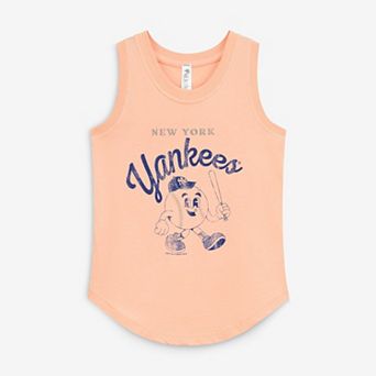 Youth Soft as a Grape Orange New York Yankees Game Day Tank Top