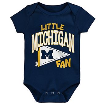 Newborn Outerstuff Navy Michigan Wolverines Little Banner Bodysuit