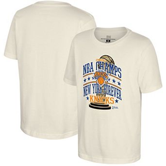 Youth Stadium Essentials Natural New York Knicks 2026 NBA Finals Champions No Regrets T-Shirt