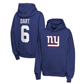 Youth Nike Jaxson Dart Royal New York Giants Name & Number Club Fleece Hoodie