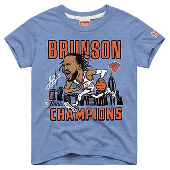 Toddler Homage Jalen Brunson Blue New York Knicks 2026 NBA Finals Champions Signature Tri-Blend T-Shirt