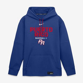 Men's Nike Royal Puerto Rico Baseball 2026 World Baseball Classic Authentic Collection Therma-FIT Hoodie