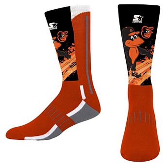 Youth Starter Orange Baltimore Orioles Phenom Mascot Color Splash Crew Socks