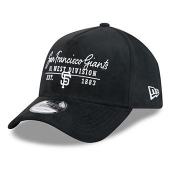 Men's New Era Black San Francisco Giants Script Text 9FORTY A-Frame Adjustable Hat