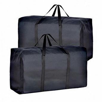 Extra Large Moving Bags 2 Pack Strong Zippers, Carrying Handles Storage Totes for Clothes