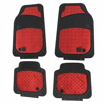 Universal Fit Heavy Duty Rubber Car Floor Mats All Weather Trimmable Full Set
