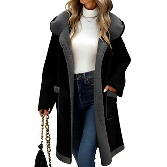 Women's Hooded Sherpa Coat
