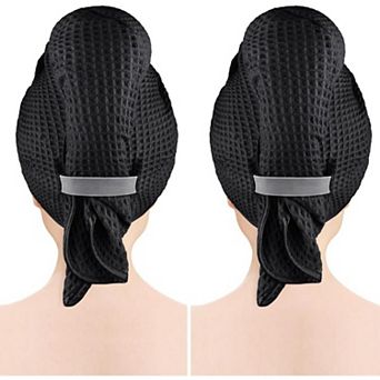 2 Pack Hair Towel Wrap for Long, Thick, Curly Hair, Super Soft, Fast Drying Waffle Hair Towel Wrap