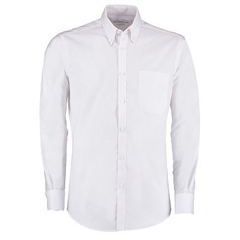 Kustom Kit Mens Slim Fit Stretch Long Sleeve Oxford Shirt