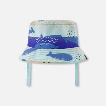 Toddlers Boy Recycled Polyester Beach Hat Whale Print