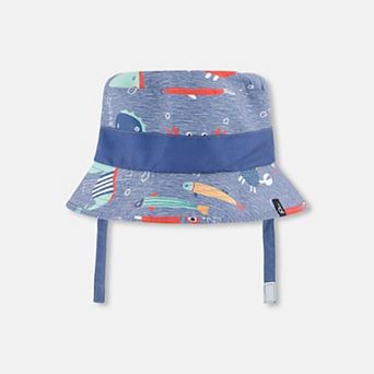 Toddlers Boy Recycled Polyester Beach Hat Marine Animal Print