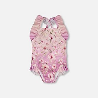 Little Kids Girl Toddler One-Piece Swimsuit Flower Print