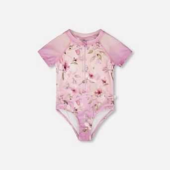 Little Kids Girl One-Piece Swimsuit Flower Print