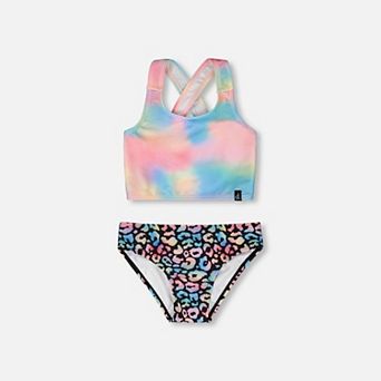 Little Kids Girl Recycled Polyester Top and Bottom Two-Piece Swimsuit