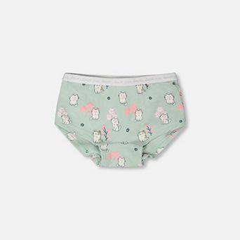 Big Kids Girl Organic Cotton Boyshort Panty Kitten Print