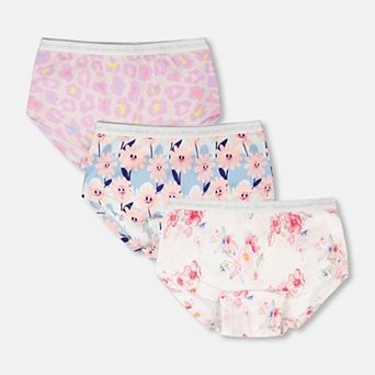 Little Kids Girl Printed Boyshort Panties (Pack Of 3) In Organic Cotton
