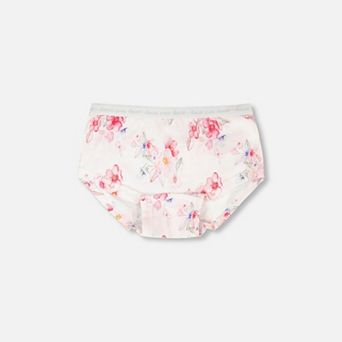 Little Kids Girl Organic Cotton Boyshort Panty Printed Flowers