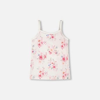 Big Kids Girl Organic Cotton Tank Underwear Printed Flowers