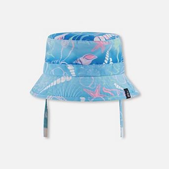 Toddlers Girl Beach Hat Shell Print