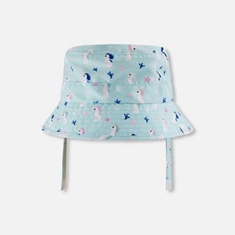 Baby Girl Beach Hat Seahorse Print