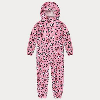 Little Kids Girl Rain One-Piece In Polyurethane Heart Print
