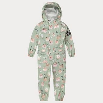 Little Kids Girl Rain One-Piece In Polyurethane Frog Print