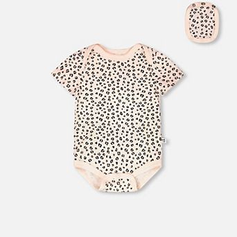 Baby Girl Evolutive Organic Cotton Jersey Onesie Animal Print