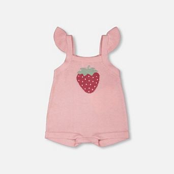 Baby Girl Knit Strawberry Romper