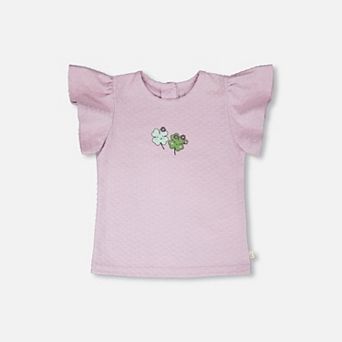 Baby Girl Jersey Flutter Sleeve T-Shirt