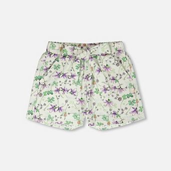 Baby Girl Tencel Rayon Jersey Tie-Front Elastic Waist Slant Pocket Shorts