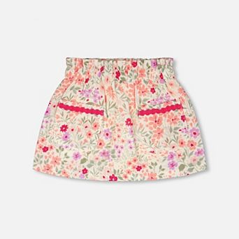 Baby Girl Muslin Skort Printed Flowers