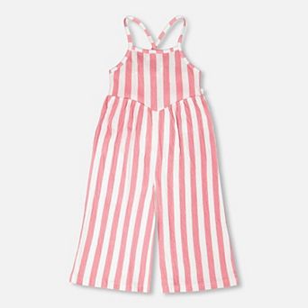 Little Kids Girl Crinkle Jersey Jumpsuit and Stripes