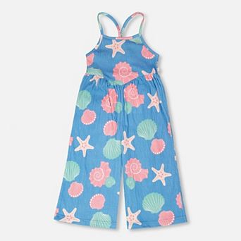 Little Kids Girl Crinkle Jersey Jumpsuit Shell Print