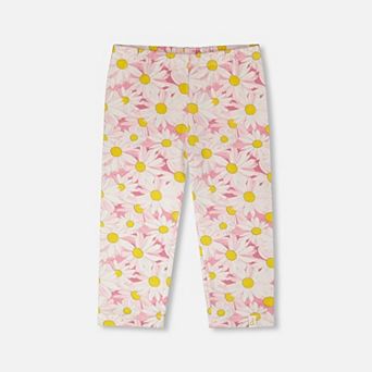 Big Kids Girl Jersey Capri Printed Daisies