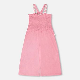 Big Kids Girl Crinkle Jersey Jumpsuit with Smocking