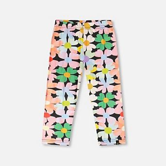 Little Kids Girl Viscose Leggings Printed Flowers