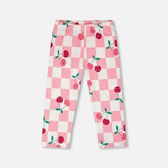 Little Kids Girl Organic Cotton Jersey Capri Printed Cherries