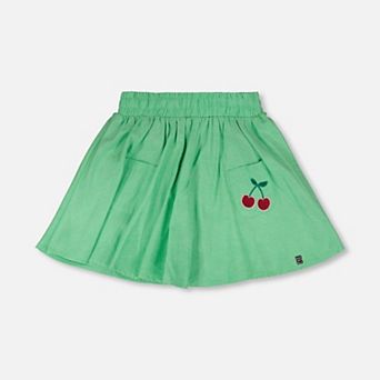 Little Kids Girl Organic Cotton Skort with Embroidery